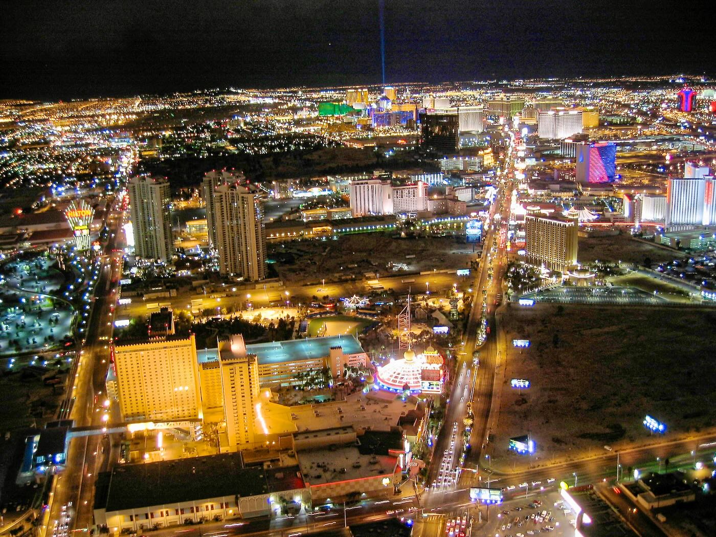 Vegas strip from above