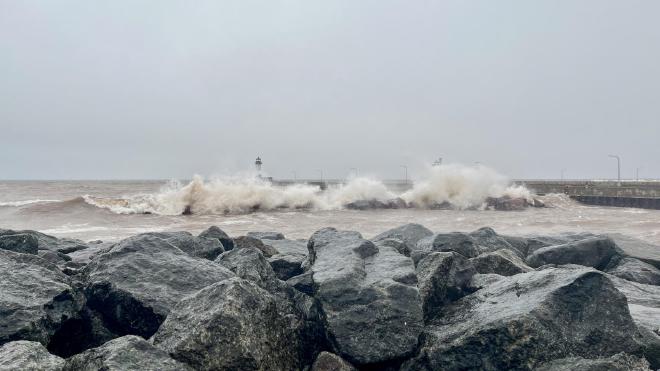 A mildly stormy Lake Superior