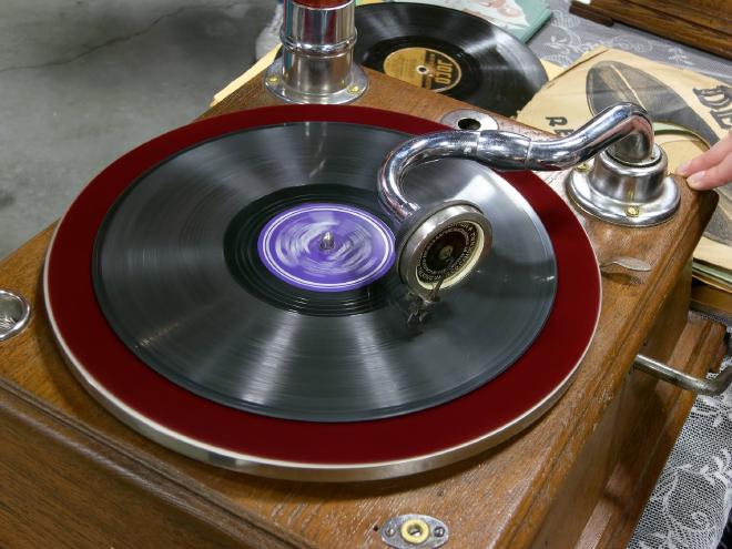 an ancient gramophone
